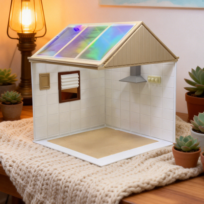 RHF315 Kitchen Scene Background Board Ins Style Sunroom Kitchen Scene Backdrop Miniature Scene Model Ornament Dollhouse Accessory