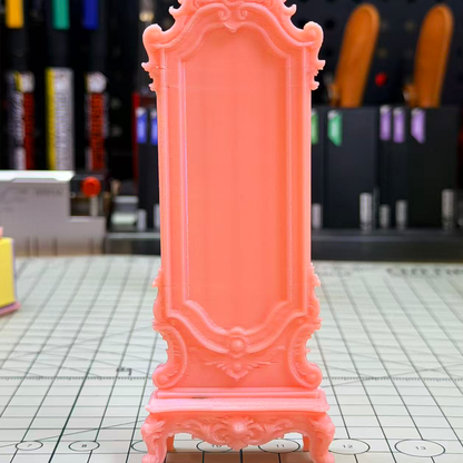 RHF302 Full-length Standing Mirror Pink Mist Rose Rococo Standing Mirror, Miniature Scene Model Ornament Dollhouse Accessory