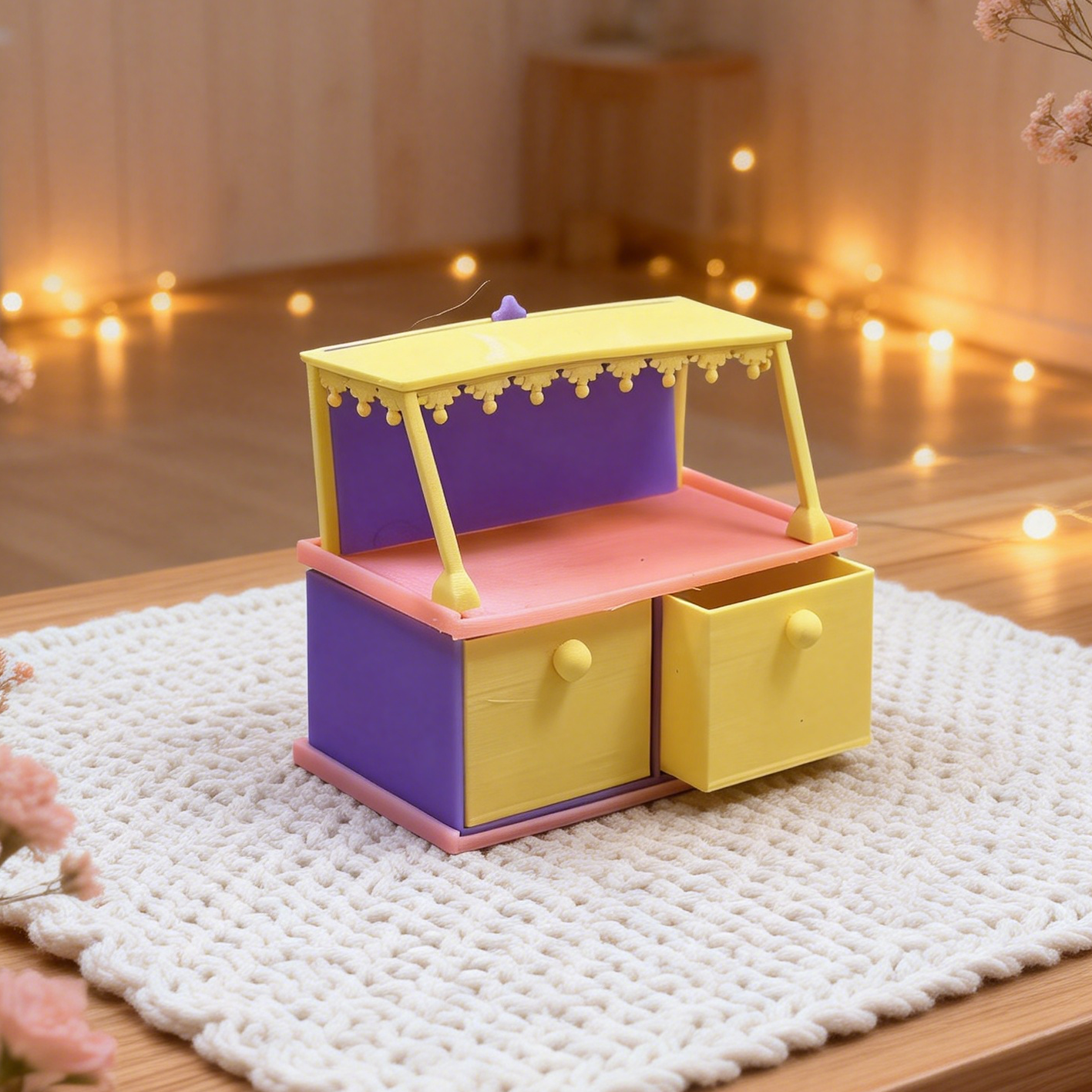 RHF297 Mini Counter Storage Cabinet Original Star Purple Dreamy Mini Counter Storage Cabinet Miniature Scene Mode