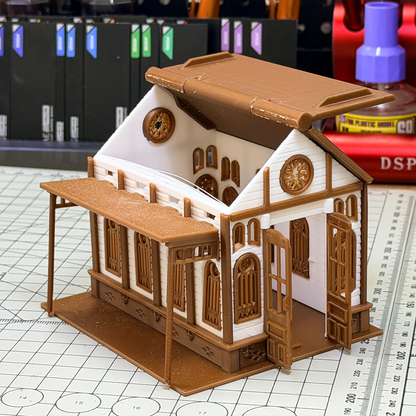 RHF286 Vintage American Countryside Style Miniature House Vintage American Countryside Style Miniature House Carved Building with Porch