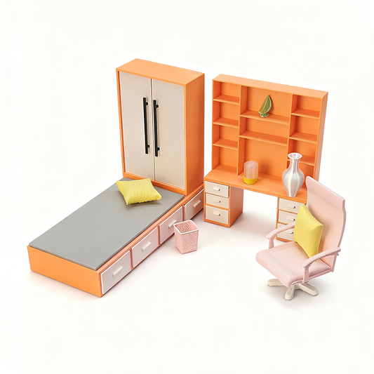 LYTP121002 1/12 Spring Kissed Moments Spring guest room 3D Printing DIY Miniature Scenes Dollhouse Creative Decorations Desktop Scenarios Mini Models 12-Inch BJD OB Doll