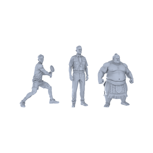 Yao's Studio LYTR350  Northern Shaanxi Yangge Quintet Resin Miniature Model 5-Figure Set, Unpainted Folk Performance Figures, DIY Painting Scene Decoration Miniatures Diorama Resin Figures