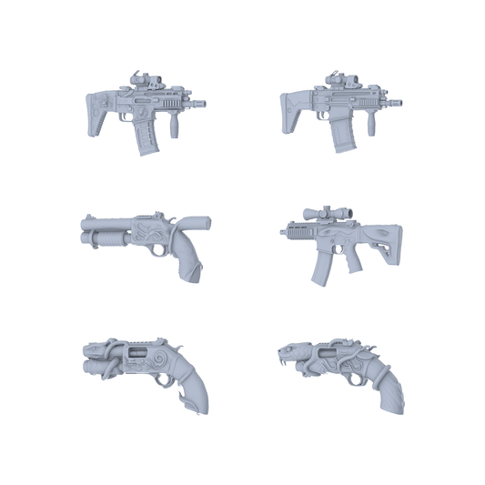 MRY-SFW LYGS134 Mystic Fantasy Modified Tactical Gun 3D Models - 6 Piece Untextured Set