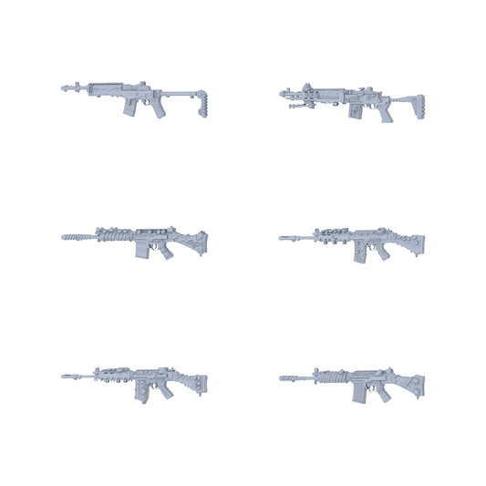 MRY-SFW LYGS097 Nature-Inspired Modified Short Gun 3D Models - 6 Piece Untextured Set