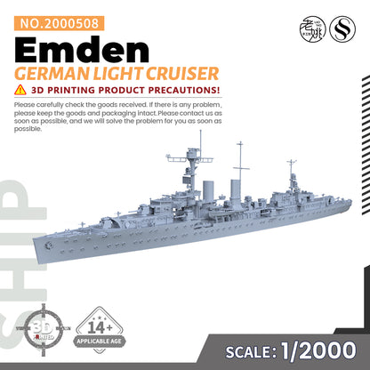 SSMODEL 508 Military Warship Model Kit German Navy Emden Light Cruiser