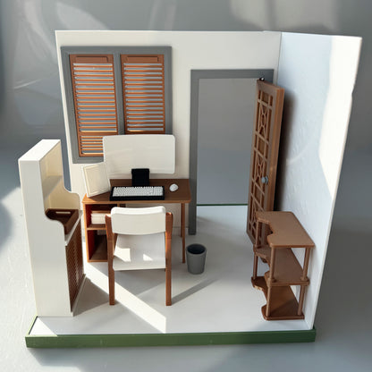 RHF1011 Summer Retreat Hut 3D Printing DIY Miniature Scenes Dollhouse Frame Creative Decorations Desktop Scenarios Mini Models 12-Inch BJD OB Doll