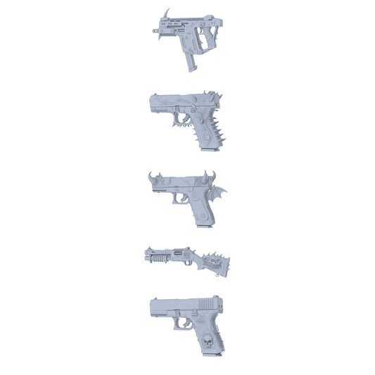 MRY-SFW LYGS138 Demonic Spine & Skull Modified Gun Collection - 5 Decorative Models