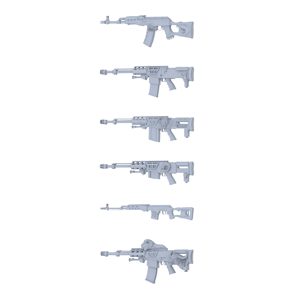 MRY-SFW LYGS335 Wild Totem Series - 6-Piece Custom Tactical Rifle Set Modified with Full Beast Shape & Carving Elements