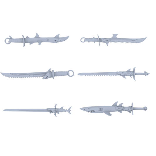 MRY-SFW LYGS377 Modern Shark Shape Battle Blade 6 pcs