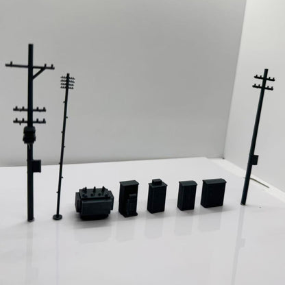 Yao's Studio LYTS085 3D Printed Model Industrial Equipment Set Utility Pole Transformer Electric Tower High-Voltage Electrical Box