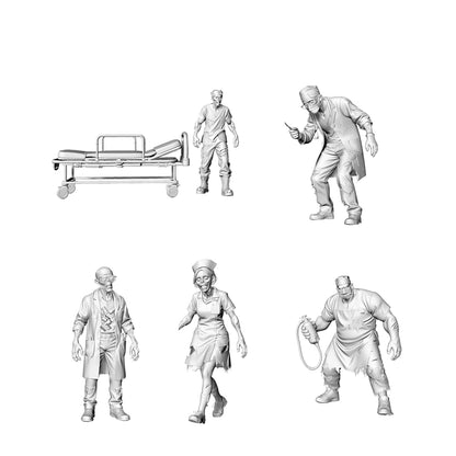 MRY-SFW LYGR310 3D Printed Hospital Medical Staff Zombie Set - Surgeon Nurse Paramedic Pharmacist Attendant Unpainted Model