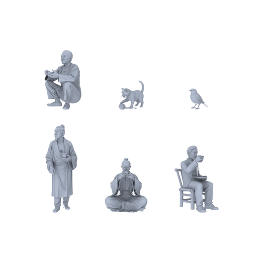 Yao's Studio LYTR171 Modern Fantasy Night Girls - Character Group of 5, Unpainted Fantasy Characters, DIY Painting Scene Decoration Miniatures Diorama Resin Figures