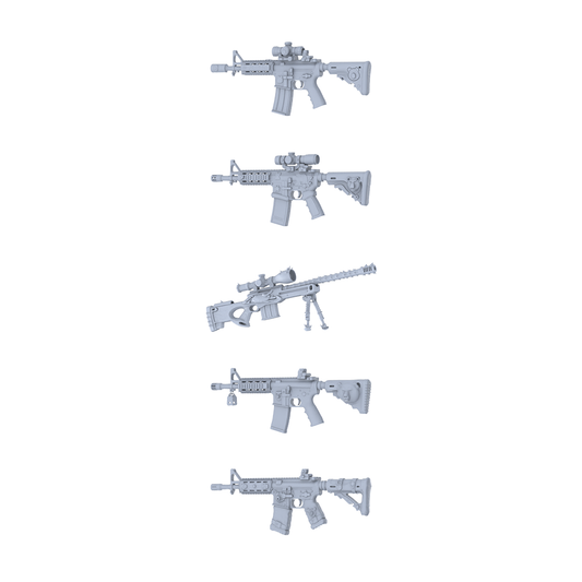 MRY-SFW LYGS302 Thorn Rage Series - 5-Piece Sci-Fi Sniper Rifle Set Modified with Spike Thorn Elements