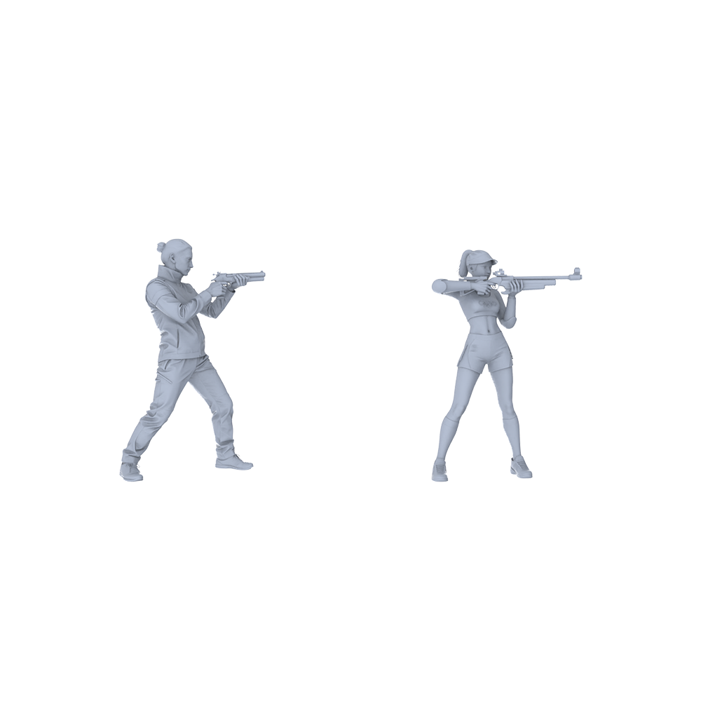 Yao's Studio LYTR142 Shooting Tactical Scene Resin Miniature Model 2-Figure Set - Shooter Figures Unpainted DIY Model Painting Tactical Scene Decor 1set