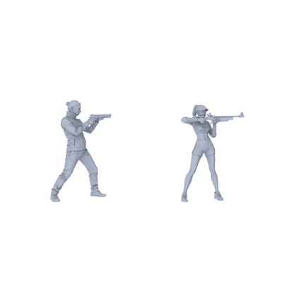 Yao's Studio LYTR142 Shooting Tactical Scene Resin Miniature Model 2-Figure Set - Shooter Figures Unpainted DIY Model Painting Tactical Scene Decor 1set