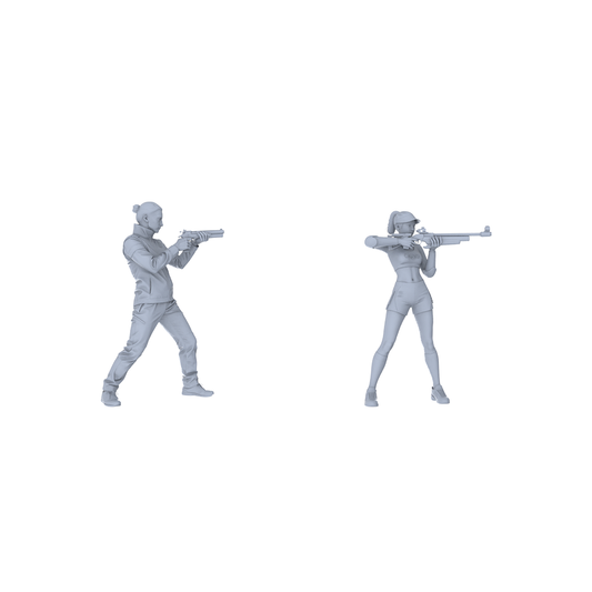Yao's Studio LYTR142 Shooting Tactical Scene Resin Miniature Model 2-Figure Set - Shooter Figures Unpainted DIY Model Painting Tactical Scene Decor 1set