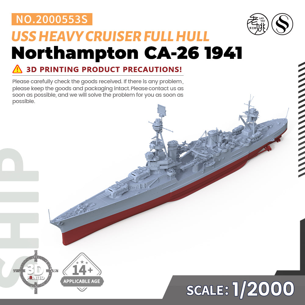 SSMODEL 553S Military Warship Model Kit US Navy Northampton Heavy Cruiser CA-26