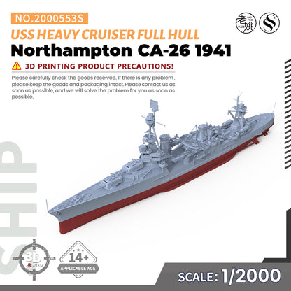 SSMODEL 553S Military Warship Model Kit US Navy Northampton Heavy Cruiser CA-26