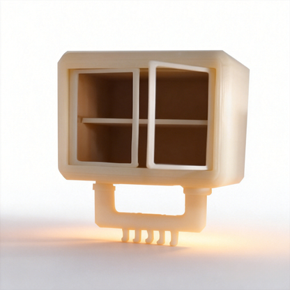 RHF314 Wall-Mounted Mini Upper Cabinet Cream White 4-Compartment Wall-Mounted Mini Cabinet Miniature Scene Model Ornament