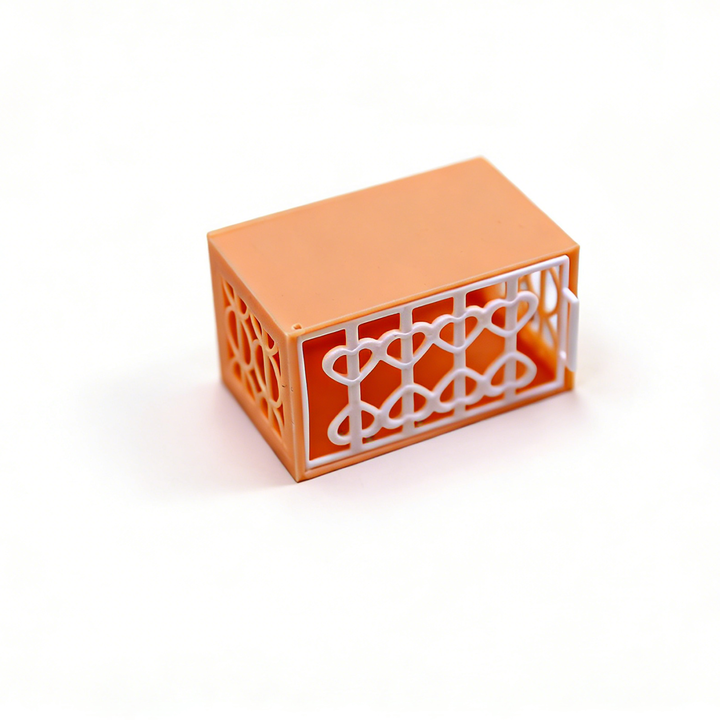 RHF336 4-Piece Pet Habitat Decor Set: Pet Toilet, Heart-Shaped Hideout, Mini Bathtub & Small Stool Vibrant Orange & Yellow Contrast Color Pet Scene 4-Piece Set