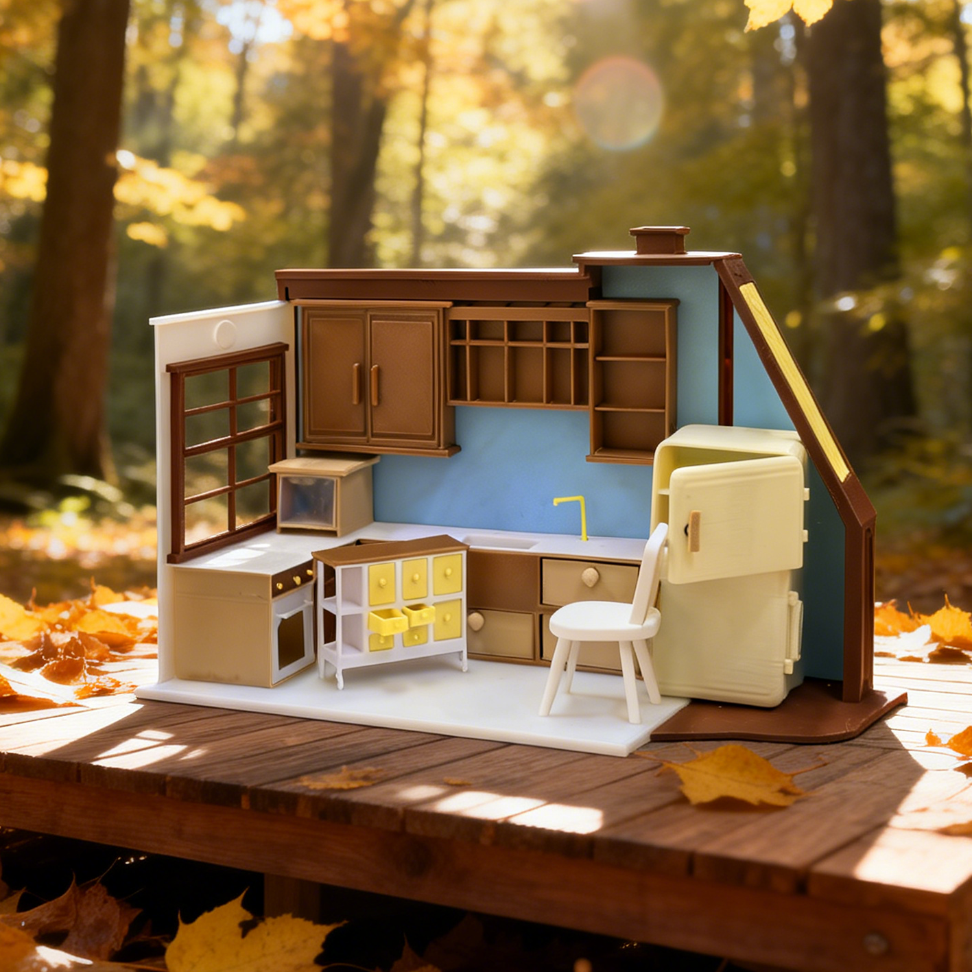 RHF282 Kitchen Scene Set Full Set Kitchen Scene Set, Food Toy Accessories, Dollhouse Furniture Accessories
