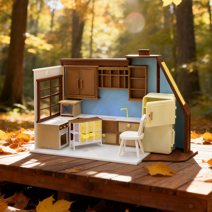 RHF282 Kitchen Scene Set Full Set Kitchen Scene Set, Food Toy Accessories, Dollhouse Furniture Accessories