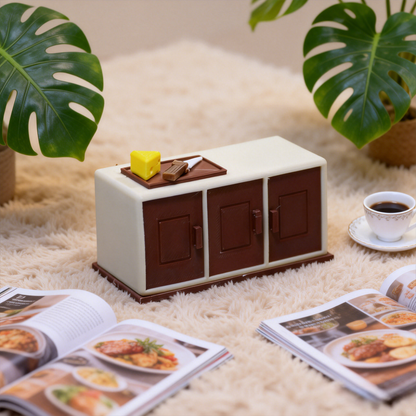 RHF323 Color-Blocked Three-Door Cabinet Cream White & Brown Contrast Color 3-Door Operation Cabinet