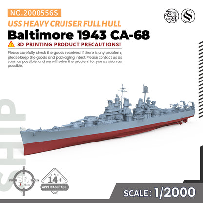 SSMODEL 556S Military Warship Model Kit US Navy Baltimore Heavy Cruiser 1943 CA-68