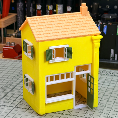 RHF284 Bright Yellow European Countryside Style Miniature House Bright Yellow European Countryside Style Miniature House with Openable Doors and Window