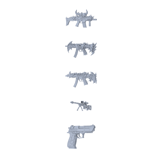 MRY-SFW LYGS136 Demon & Spike Modified Tactical Gun Collection - 5 Decorative Models