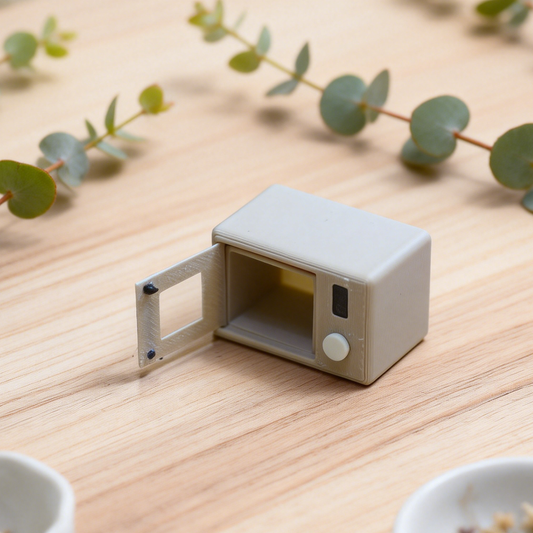RHF309 Mini Microwave Minimalist Solid Color Mini Microwave, Miniature Scene Model Ornament, Dollhouse Accessory, Kitchen Scene Prop