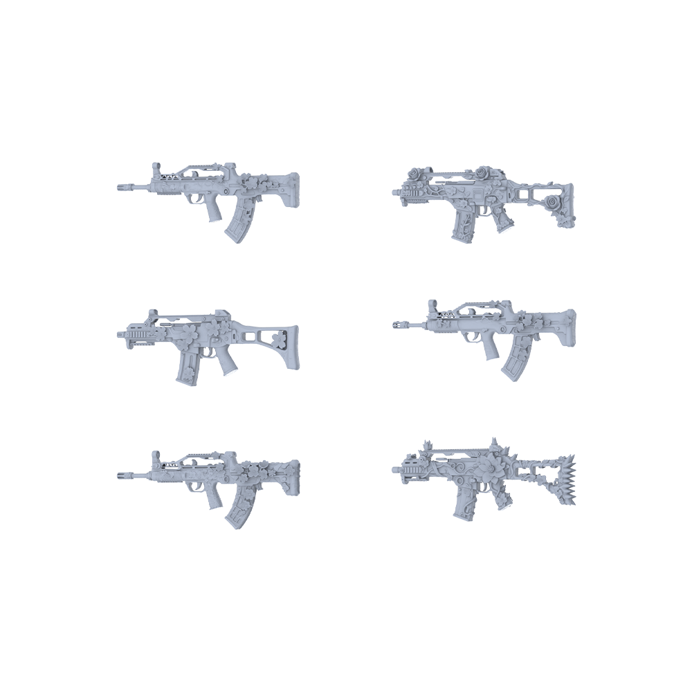MRY-SFW LYGS251 Floral Forest Spirit Series - 6-Piece Tactical Assault Rifle Set Modified with Nature Elements