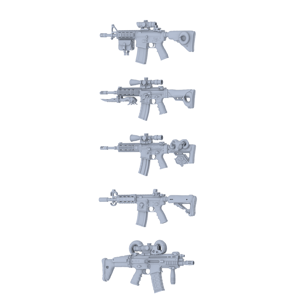 MRY-SFW LYGS196 Dark Fantasy Custom Rifle Pack - 5 Unique Ram Horn/Beast Claw/Bone Pattern Designs