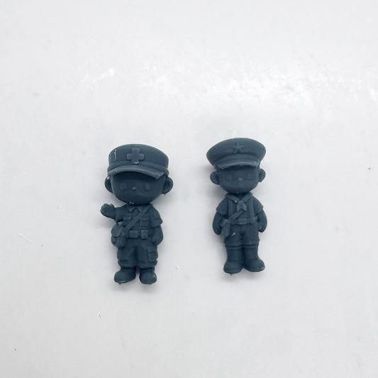 MRY-SFW LYTS148 3D Printed Q-Style Military Themed Cute Figurines Medic Soldier Themed Trendy Toy Models for Collection Deco HO Scale