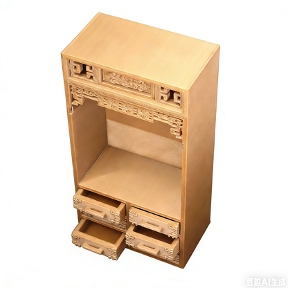 RHF12228 Ancient-Style Wardrobe Storage Cabinet 3D Printing DIY Miniature Scenes Dollhouse Creative Ornaments Desktop Scenes Mini Models BJD & OB Dolls Ancient-Style Wardrobe Storage Cabinet