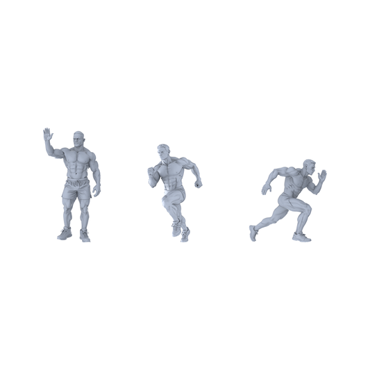 Yao's Studio LYTR315  Unpainted Fitness Athlete Miniatures 3-Pack | For Diorama & Hobby Painting Miniatures Diorama Resin Figures