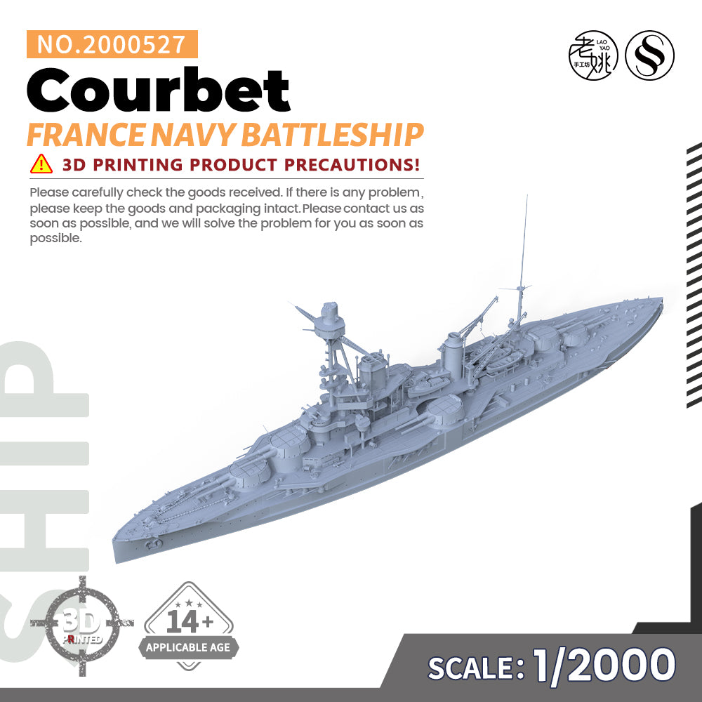 SSMODEL 527 Military Warship Model Kit France Navy Courbet Battleship