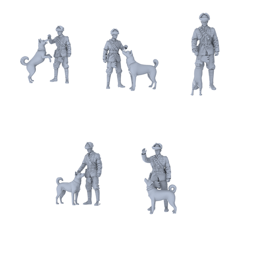 MRY-SFW LYGR448 Historical Chinese Northeastern Army Five-Person Playing with Dog