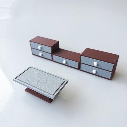 RHF12205 Miniature Tea Table Storage Cabinet 3D Printing DIY Miniature Scenes Dollhouse