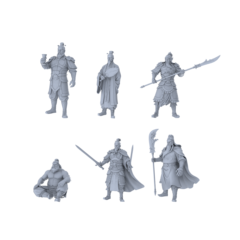 MRY-SFW LYTR515 Heroes of Shu Han Heroic Group of 5 Miniature Car Diorama Figures Scene Props Accessories Resin