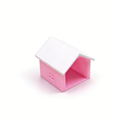 RHF332 3-Piece Pet Habitat Decor Set Pet Bed Hideout Travel Carrier Girly Pink & White Contrast Color Pet Scene 3-Piece Set