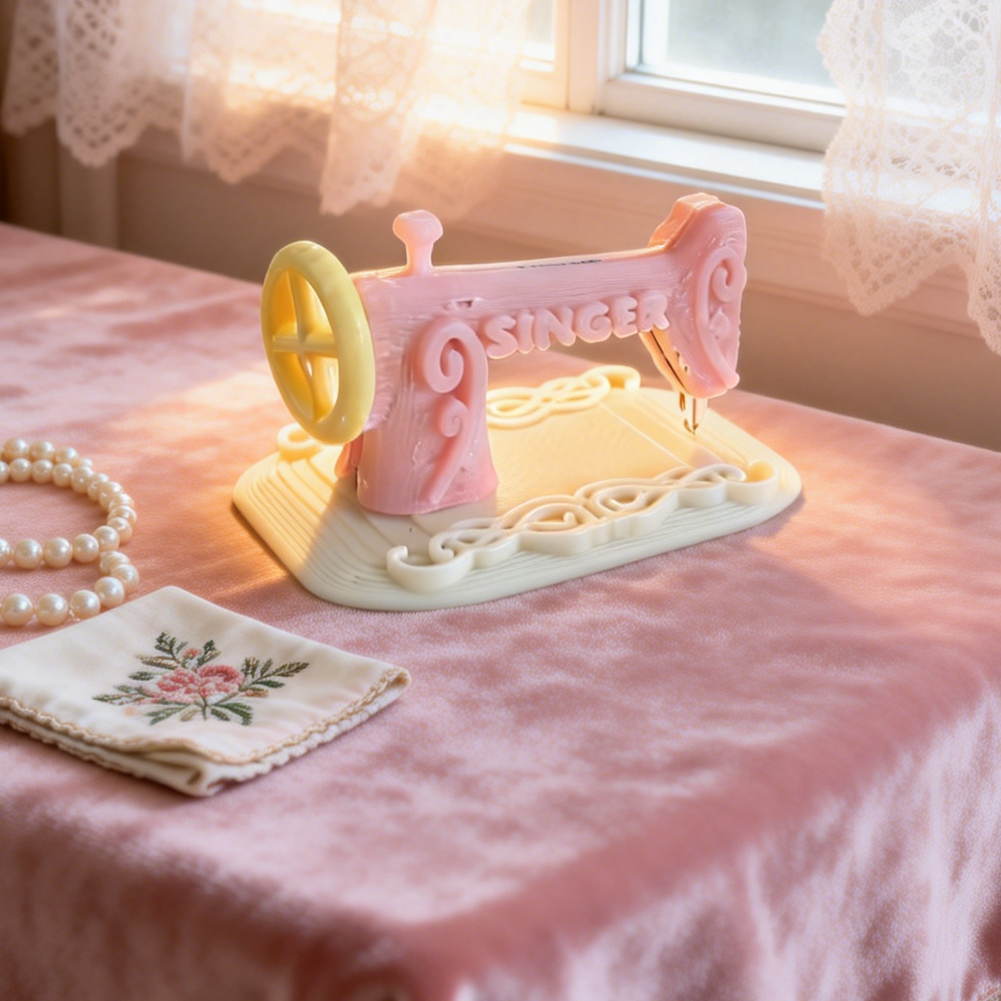 RHF299 Sewing Machine Ornament Retro SINGER Dreamy Mini Sewing Machine Ornament Miniature Scene Model Dollhouse Accessory