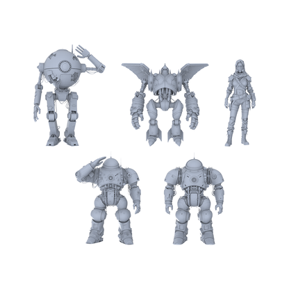 MRY-SFW LYGR132 Wasteland Style Doomsday Robot Salute Motion Game Theme Wargame Resin White Model Wargame Miniature Soldier Scene Character Hand Figure Hand Painted