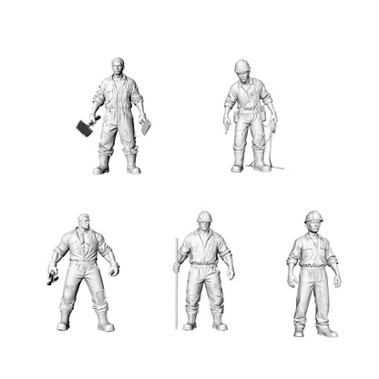 MRY-SFW LYGR326 3D Printed Post-Apocalyptic Construction Site Survivors Set Wargame Miniatures