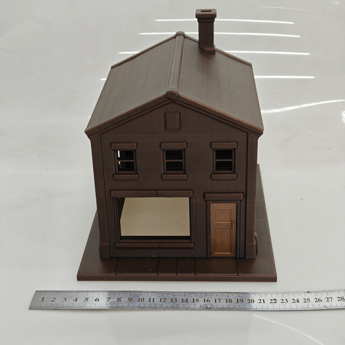 RHF0447 Triangular-roof wooden house with windows Desktop Ornament Sand Table Architecture Architectural Model Miniature House Small-scale Landscaping
