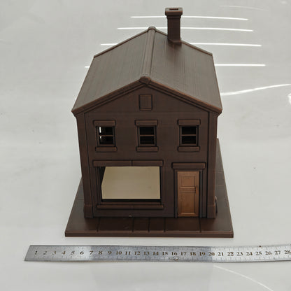 RHF0447 Triangular-roof wooden house with windows Desktop Ornament Sand Table Architecture Architectural Model Miniature House Small-scale Landscaping