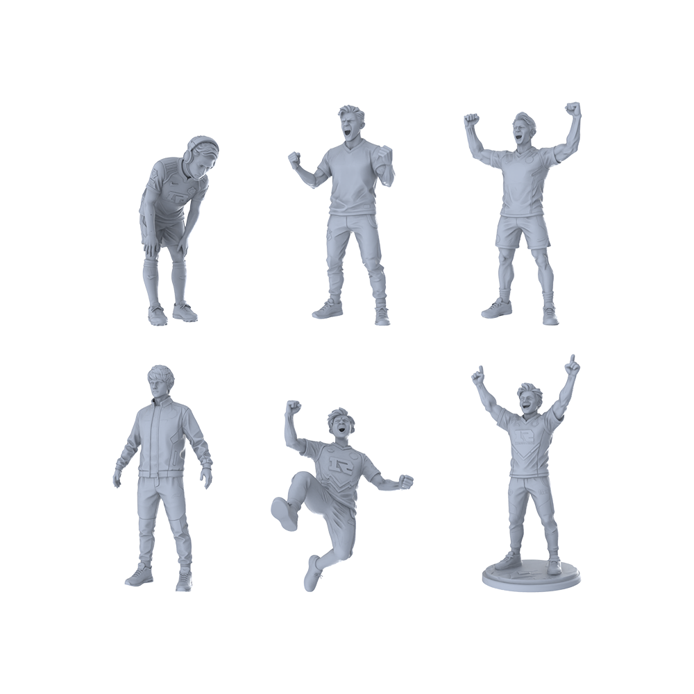MRY-SFW LYTR377  Footballers 6-Pack, Ideal Stadium, Tabletop Painting Miniature Car Diorama Figures Scene Props Accessories Resin