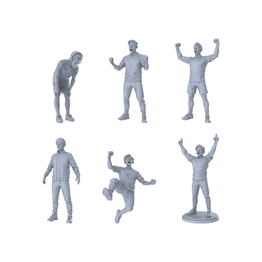 MRY-SFW LYTR377  Footballers 6-Pack, Ideal Stadium, Tabletop Painting Miniature Car Diorama Figures Scene Props Accessories Resin