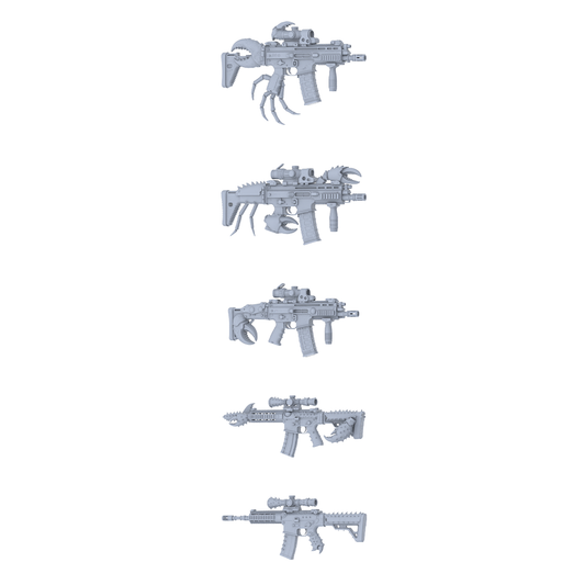 MRY-SFW LYGS280 Deep Sea Spine Rage Series - 5-Piece Sci-Fi Assault Rifle Set Modified with Spiny Crab Elements