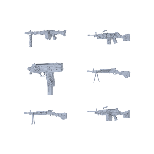MRY-SFW LYGS182 Blooming Arsenal-Themed Modified Multi-Type Firearm Set - 6 Gentle Fantasy Variants (Untextured)